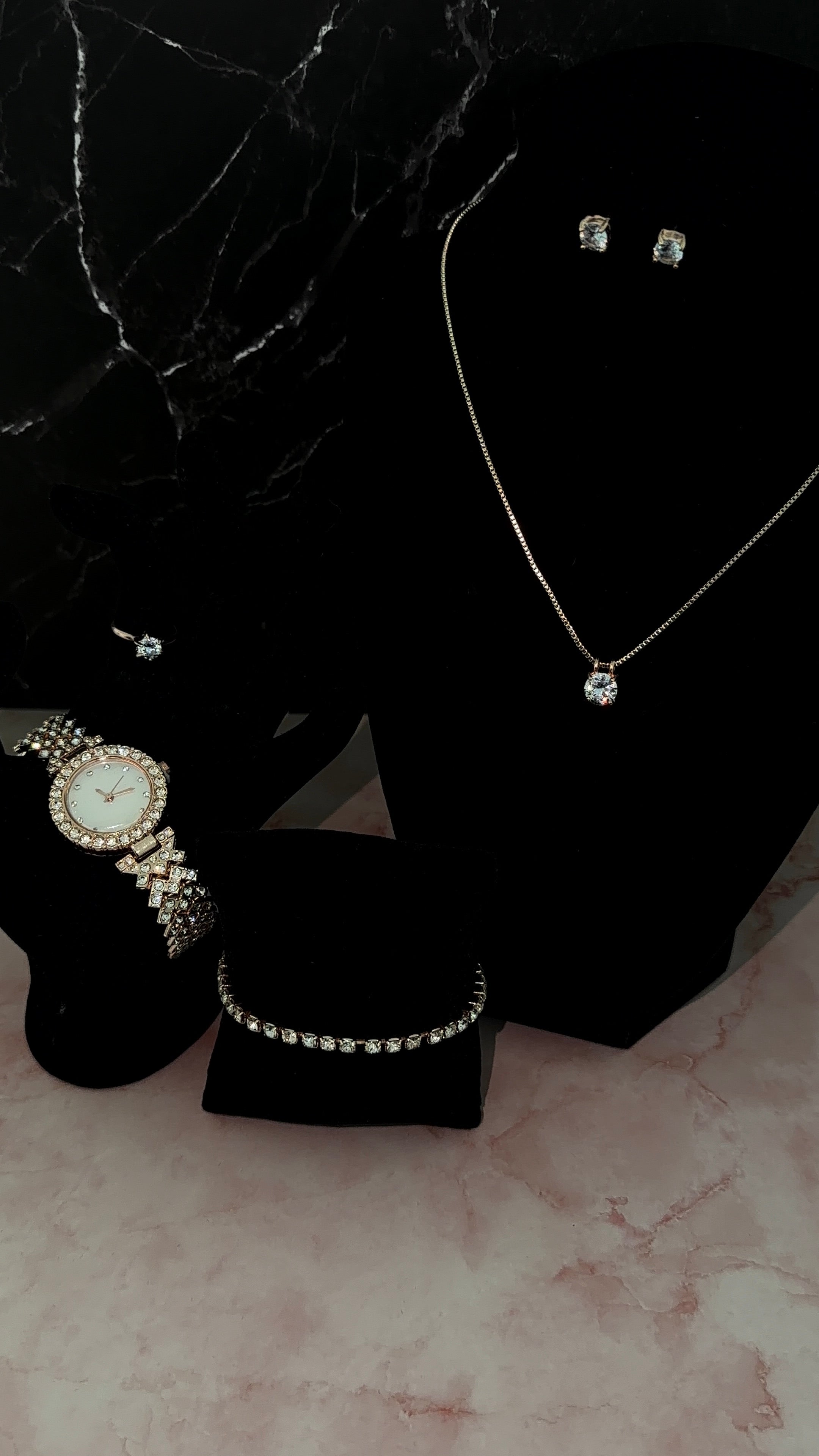 Rose gold sparkle set