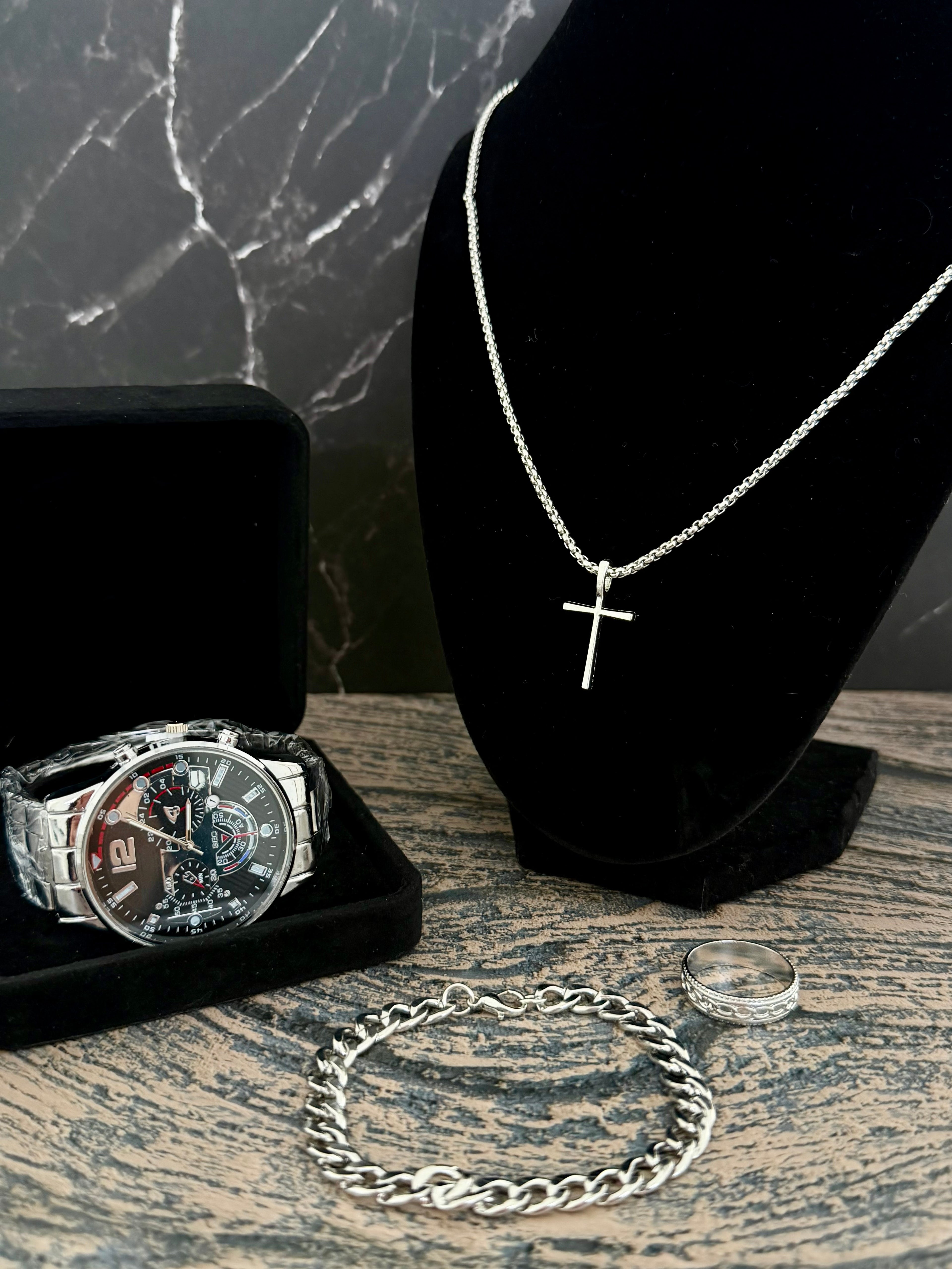 Men's silver set