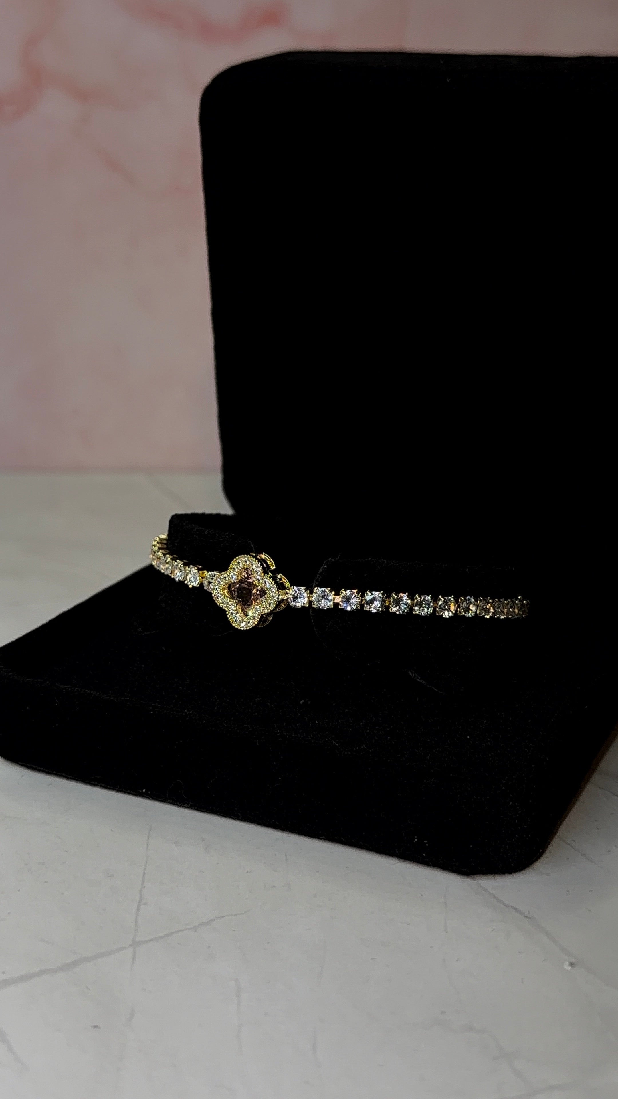 Pink clover bracelet